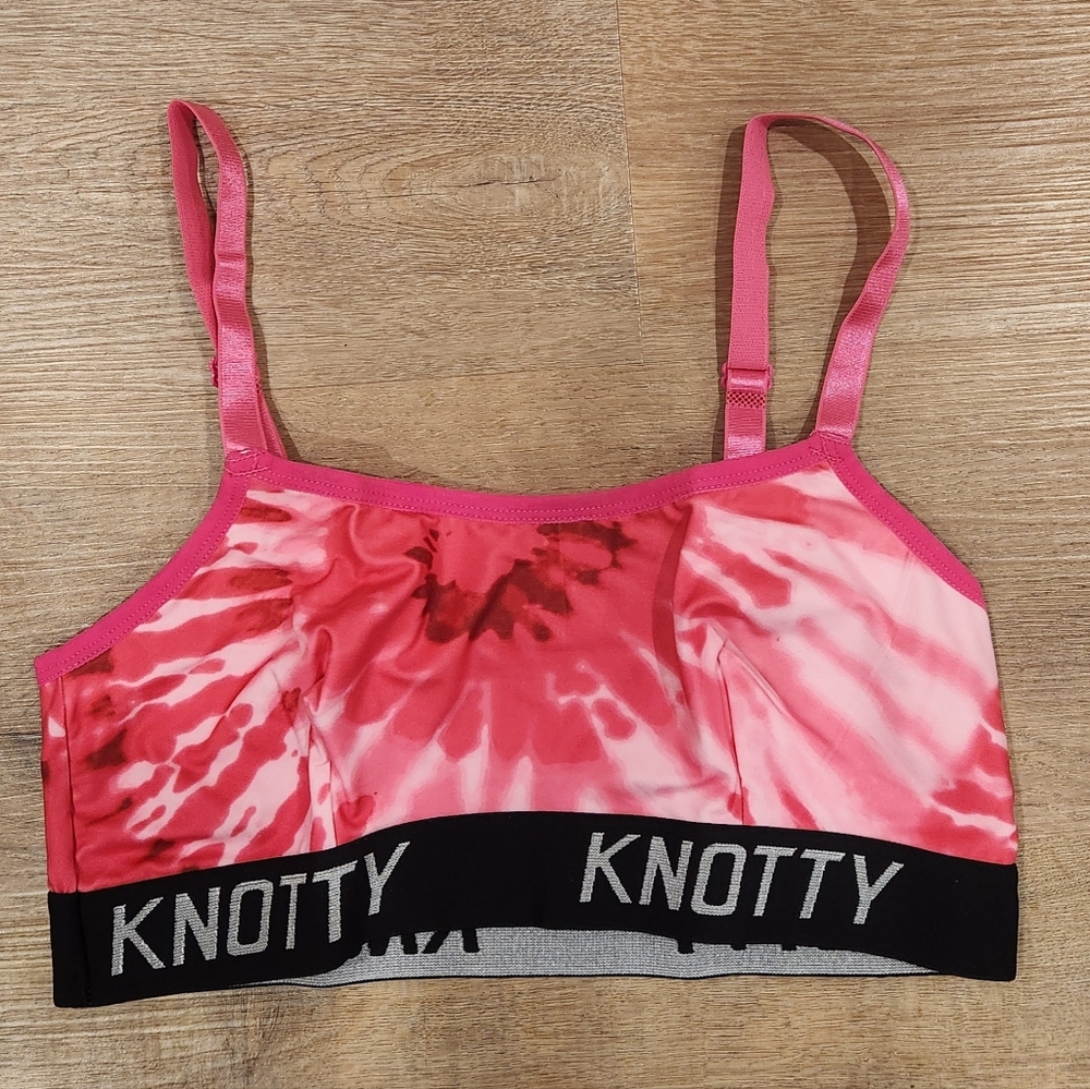 New Knotty Knickers Medium Pink Tie-Dye Knotty Sports Bra/Bralette